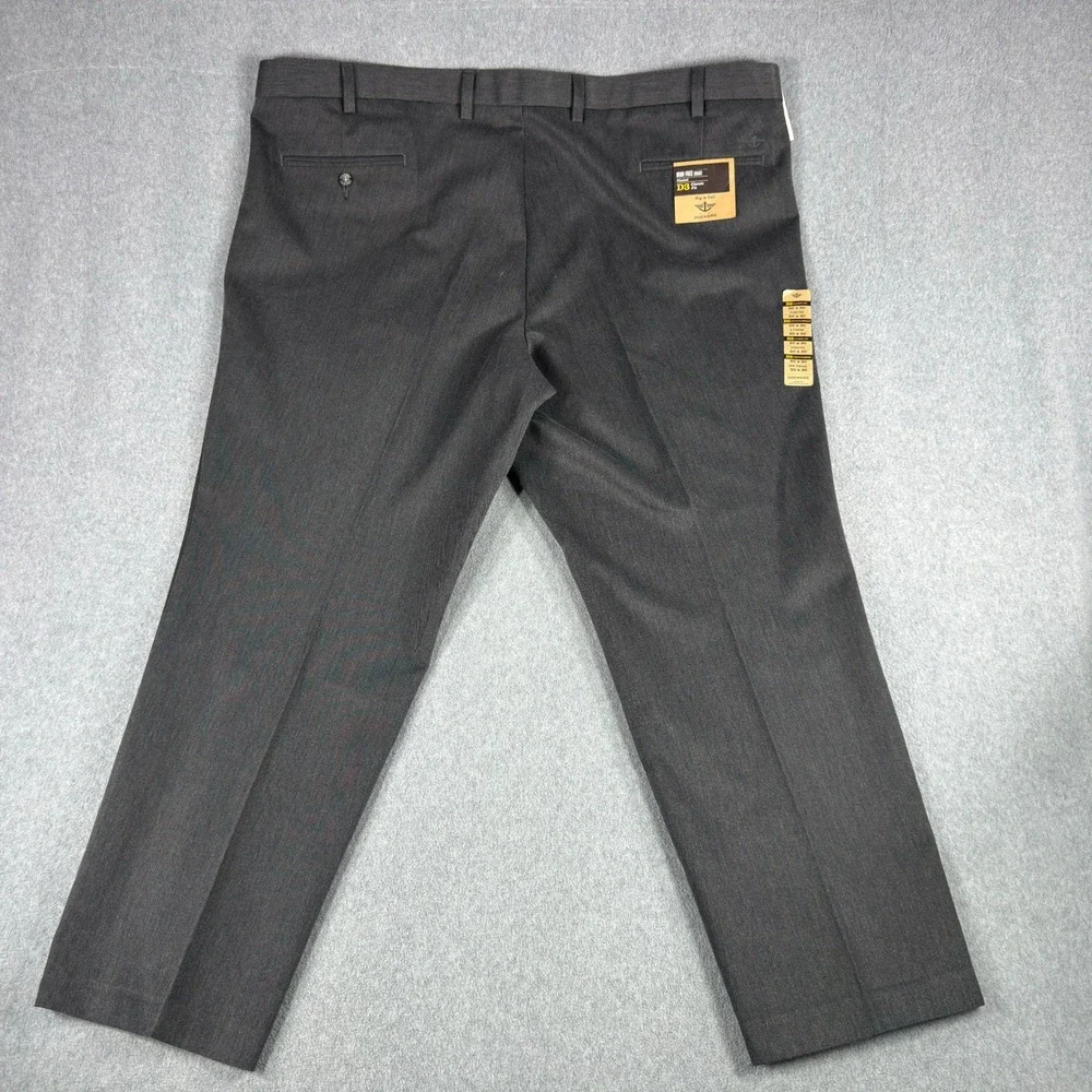 Dockers Pants D3 Mens 50x30 Big & Tall Navy Gray Pleated Flex Comfort